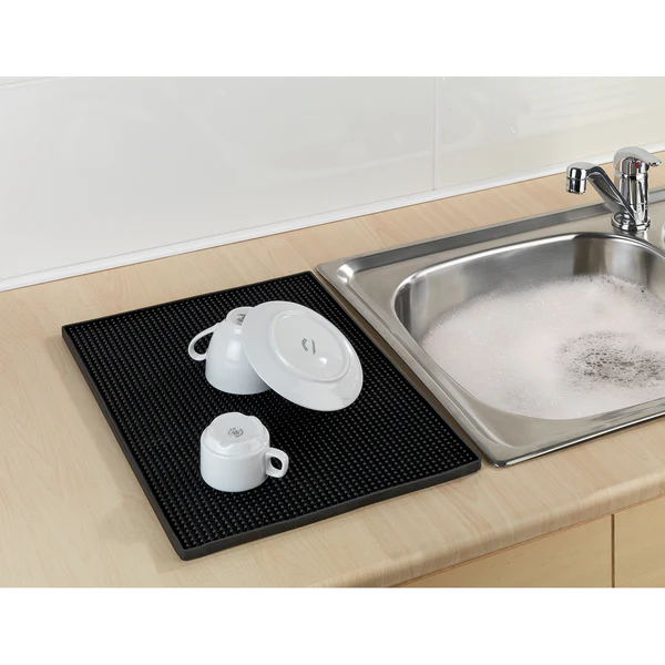 Abtropfmatte Maxi - Edelstahl / Bambus - Silber matt / Braun - Image 6