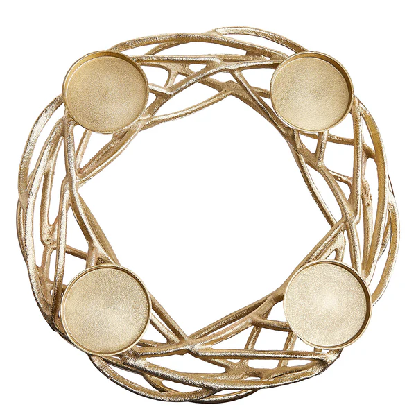 Adentskranz ADVENT "Treibholz" - Aluminium - Gold - Image 4