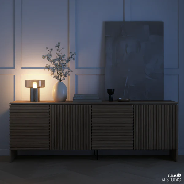 Akku-Tischleuchte LASSI - Rauchglas / Eisen - Grau / Silber - Image 3