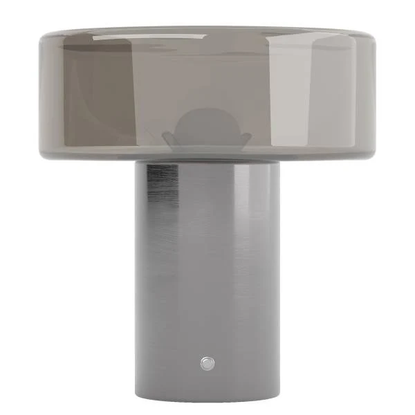 Akku-Tischleuchte LASSI - Rauchglas / Eisen - Grau / Silber - Image 5