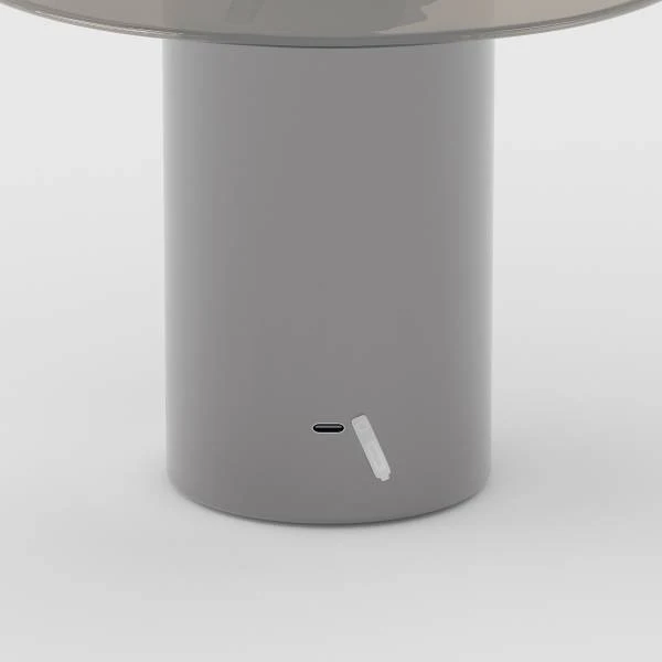 Akku-Tischleuchte LASSI - Rauchglas / Eisen - Grau / Silber - Image 9