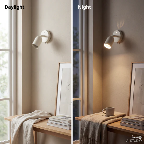 Akku-Wandleuchte DINA - 3-Stufen-Dimmer - inkl. Fernbedienung - Beige - Image 4
