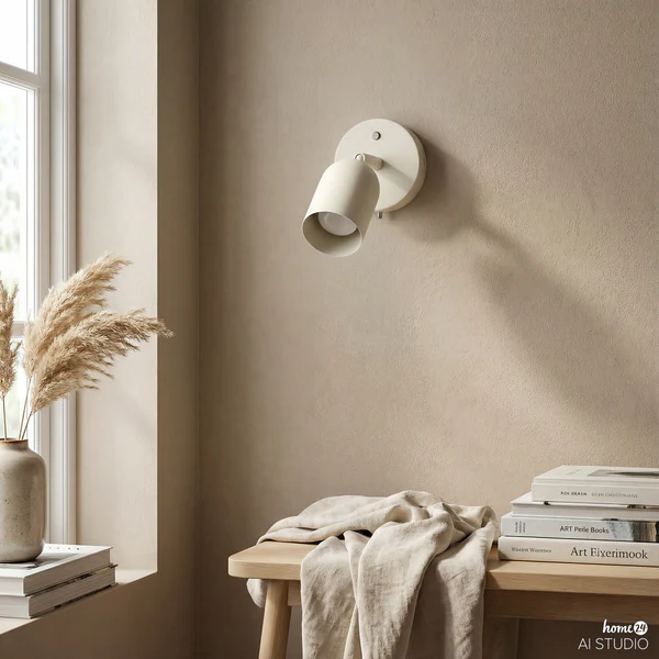 Akku-Wandleuchte DINA - 3-Stufen-Dimmer - inkl. Fernbedienung - Beige - Image 5