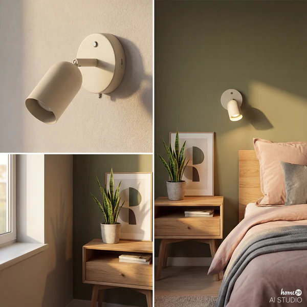 Akku-Wandleuchte DINA - 3-Stufen-Dimmer - inkl. Fernbedienung - Beige - Image 6