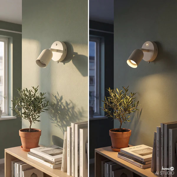 Akku-Wandleuchte DINA - 3-Stufen-Dimmer - inkl. Fernbedienung - Beige - Image 8