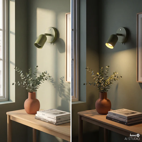 Akku-Wandleuchte DINA - 3-Stufen-Dimmer - inkl. Fernbedienung - Grün - Image 2