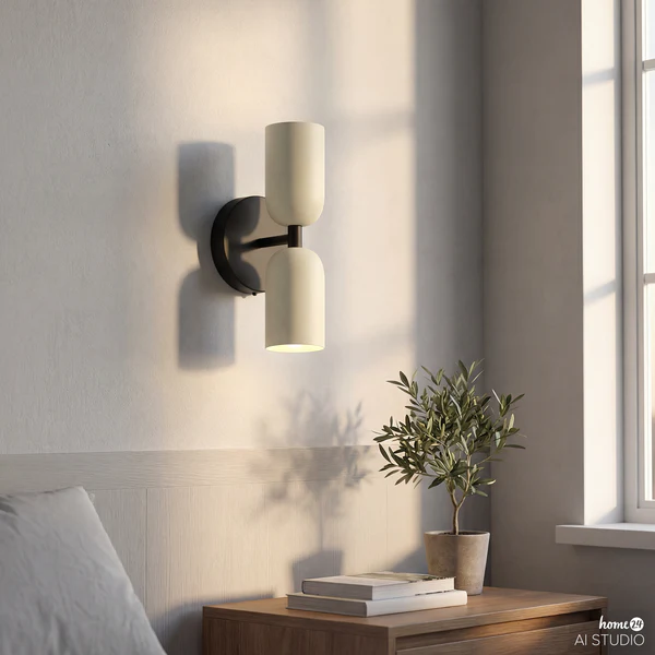 Akku-Wandleuchte NIMI - 3-Stufen-Dimmer - inkl. Fernbedienung - Creme / Schwarz - Image 4