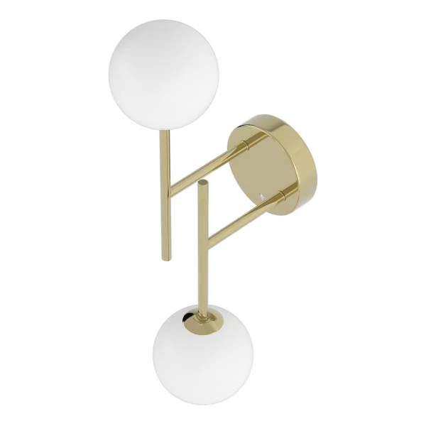 Akku-Wandleuchte RIGI - 2-flammig - 3-Stufen-Dimmer - Weiß / Gold - Image 8