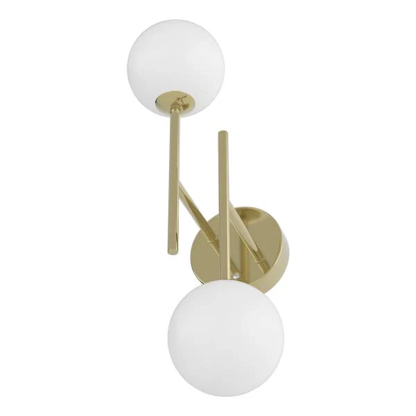Akku-Wandleuchte RIGI - 2-flammig - 3-Stufen-Dimmer - Weiß / Gold - Image 9