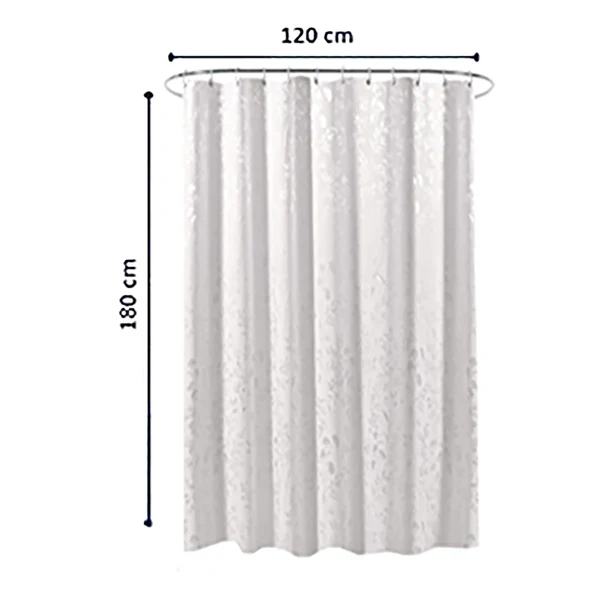 Anti-Schimmel Duschvorhang Ornamente - Polyester - Weiß / Silber - 120 x 180 cm - Image 2