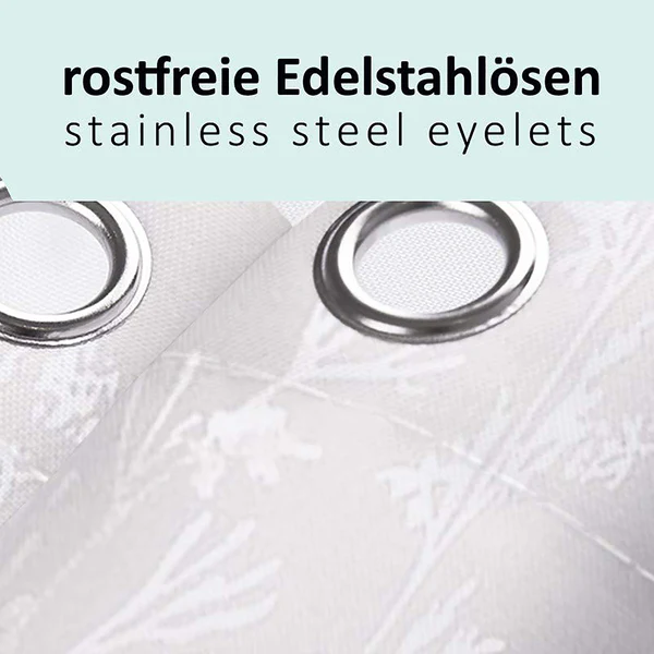 Anti-Schimmel Duschvorhang Ornamente - Polyester - Weiß / Silber - 180 x 200 cm - Image 3