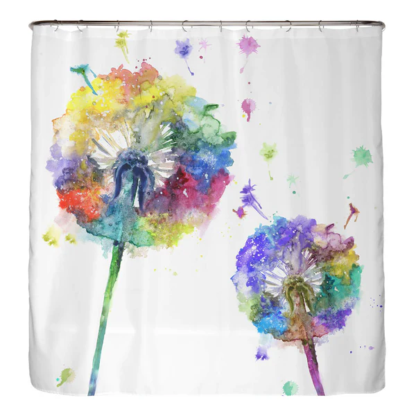 Anti-Schimmel Duschvorhang Pusteblume - Polyester - Mehrfarbig - 180 x 180 cm
