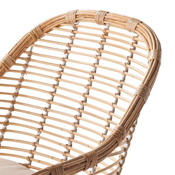 Armlehnenstuhl Garston - (inkl. Sitzkissen) - Rattan / Metall - Rattan / Weiß - Image 11