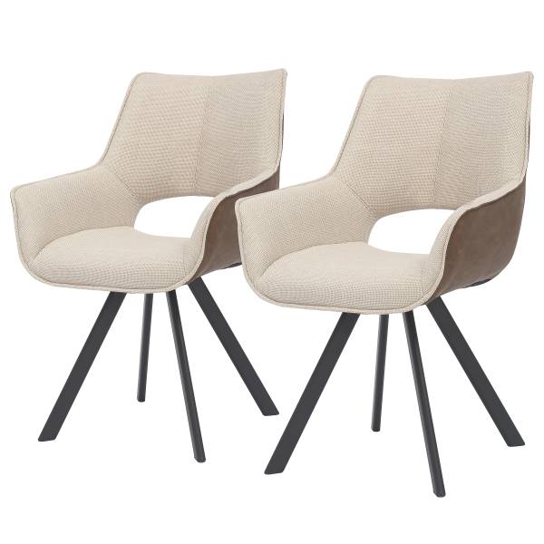 Armlehnenstuhl KISEL 2er-Set - Beige