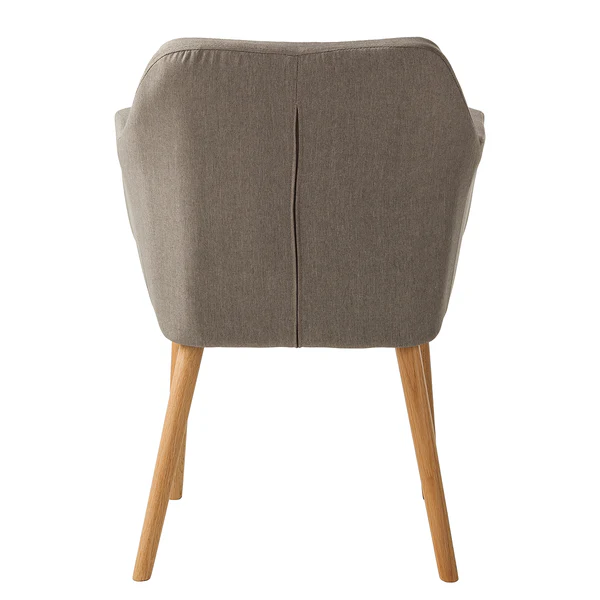 Armlehnenstuhl Leedy - Webstoff / Eiche massiv - Webstoff Zea: Beige - Einzelstuhl - Image 5