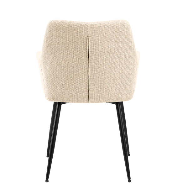 Armlehnenstuhl MAYBEE 2er-Set - Webstoff / Stahl - Beige - Image 7