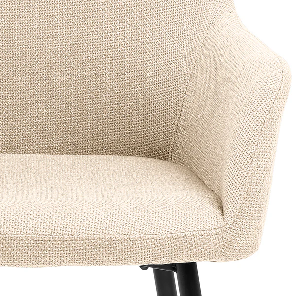 Armlehnenstuhl MAYBEE 2er-Set - Webstoff / Stahl - Beige - Image 9