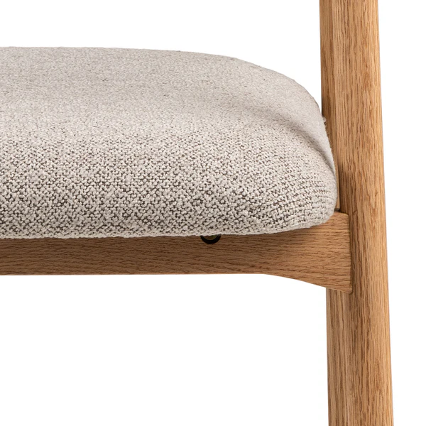 Armlehnenstuhl MESITA 2er Set - Bouclé Stoff Moena: Beige - Eiche Natur - Image 10