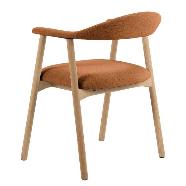 Armlehnenstuhl MESITA 2er-Set - Webstoff Aphra: Terracotta - Eiche Hell - Image 4
