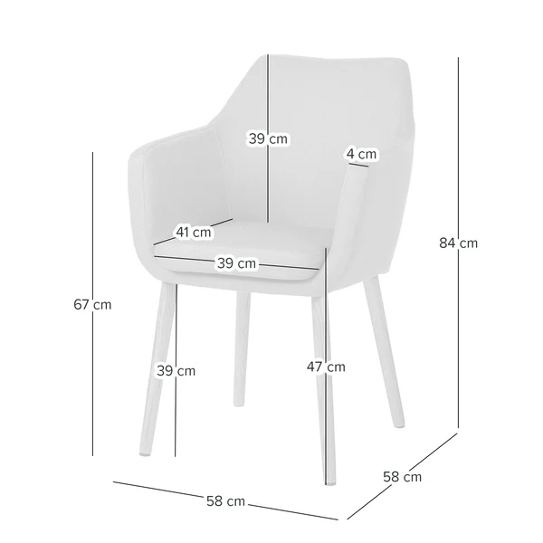 Armlehnenstuhl NICHOLAS - Bouclé Stoff Moena: Grau - Einzelstuhl - Image 17