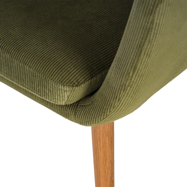 Armlehnenstuhl NICHOLAS - Cordstoff Winka: Olivegrün - Einzelstuhl - Image 16