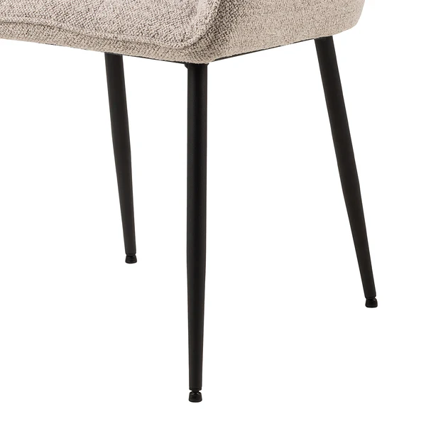 Armlehnenstuhl Noela 2er-Set - Bouclé / Eisen - Beige / Schwarz - Image 10