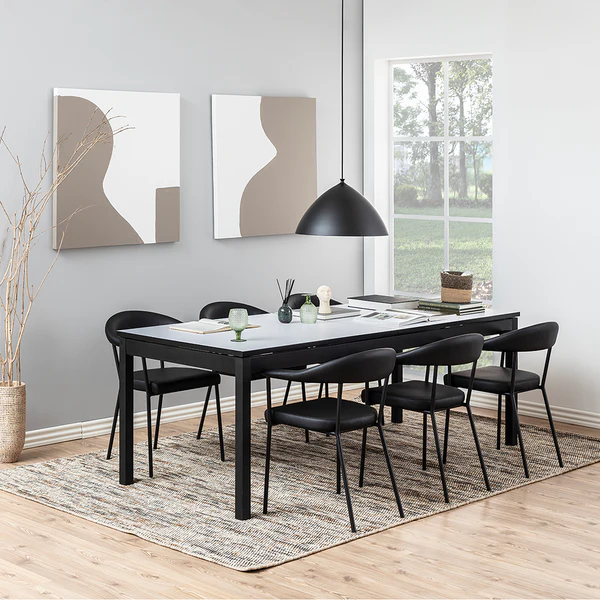 Armlehnenstuhl Otava (2er-Set) - Kunstleder / Eisen - Schwarz - Image 3