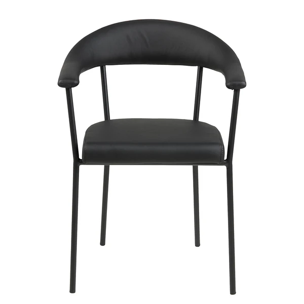 Armlehnenstuhl Otava (2er-Set) - Kunstleder / Eisen - Schwarz - Image 4