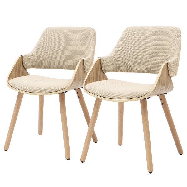 Armlehnenstuhl RIFFLES 2er-Set - Beige