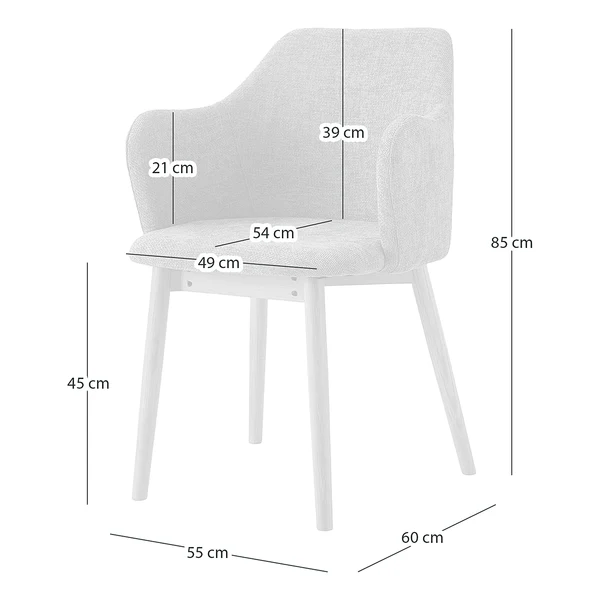 Armlehnenstuhl SKAUO 2er-Set - Strukturstoff Cella: Beige - Image 10