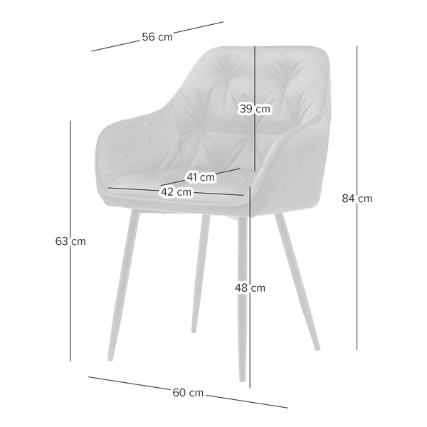 Armlehnenstuhl TILLY - Samt Vilda: Creme - Einzelstuhl - Image 20