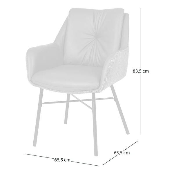 Armlehnenstuhl Treve - Kunstleder & Strukturstoff / Stahl - Grau / Schwarz - Image 18