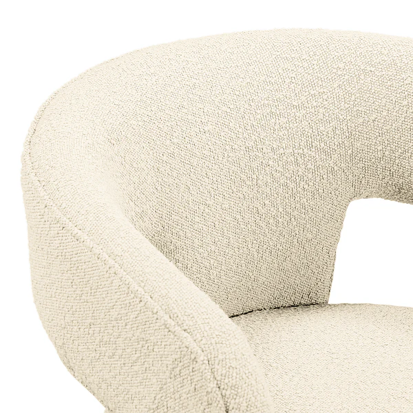 Armlehnenstuhl VALNES - Bouclé Stoff Panju: Creme - Image 11