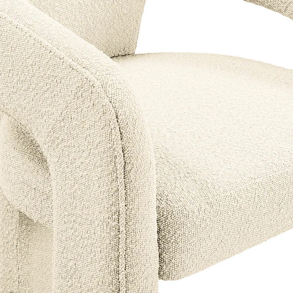 Armlehnenstuhl VALNES - Bouclé Stoff Panju: Creme - Image 12
