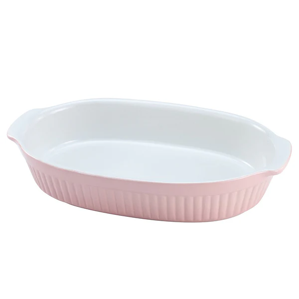 Auflaufform Pastell Kitchen - Steinzeug - Rosa - 34 x 19 cm
