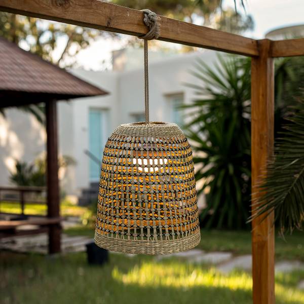Außenpendelleuchte Positano - Braun - Rattan - 33 x 35 x 33 cm - Image 2