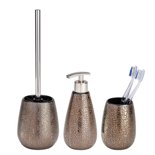 Bad-Accessoire-Set Marrakesh (3-teilig) - Braun - Keramik