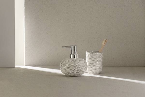 Bad-Accessoire-Set Pergole 2-teilig - Keramik / ABS - Creme - Image 2