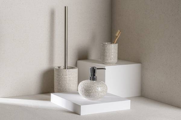 Bad-Accessoire-Set Pergole 2-teilig - Keramik / ABS - Creme - Image 3