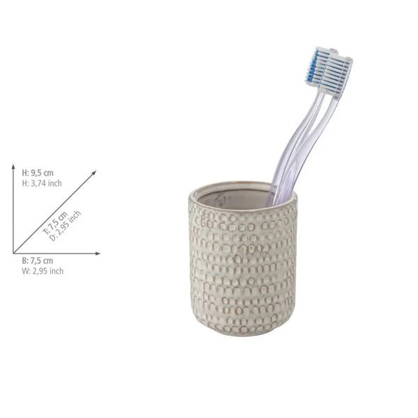 Bad-Accessoire-Set Pergole 2-teilig - Keramik / ABS - Creme - Image 6