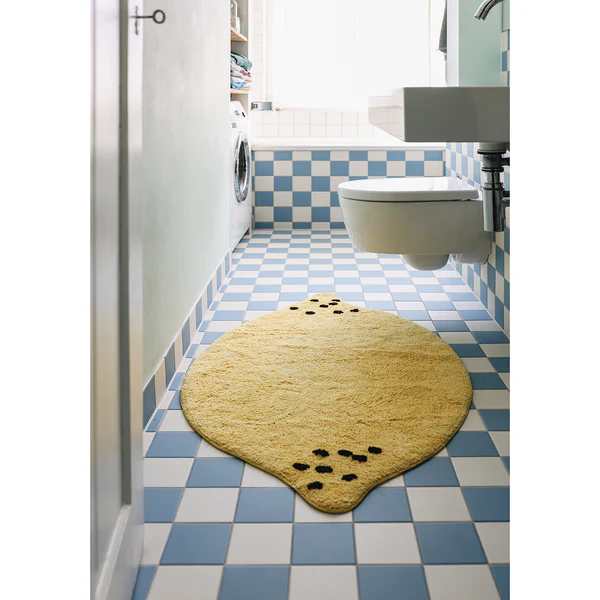 Badematte Bings Bath Lemon - Schurwolle - Gelb / Schwarz - 70 x 70 cm - Image 2