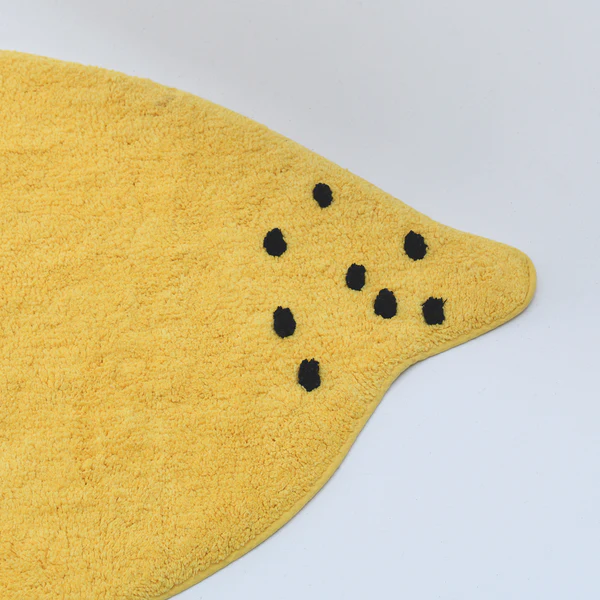 Badematte Bings Bath Lemon - Schurwolle - Gelb / Schwarz - 70 x 70 cm - Image 4
