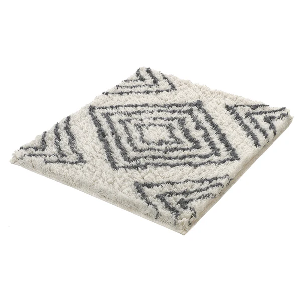 Badematte Boho - Baumwollstoff - Natur - 65 x 55 cm