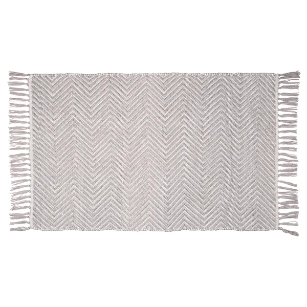 Badematte Gata - Polyester - Grau / Weiß