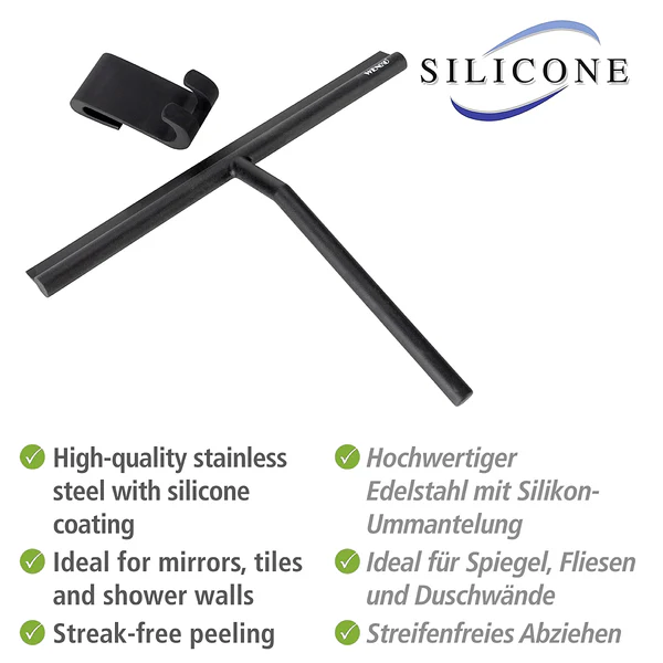 Badezimmerwischer Mola - Silikon / Edelstahl - Schwarz - Breite: 32 cm - Image 7