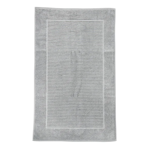 Badteppich Damian - Baumwollstoff - Silber - 70 x 120 cm