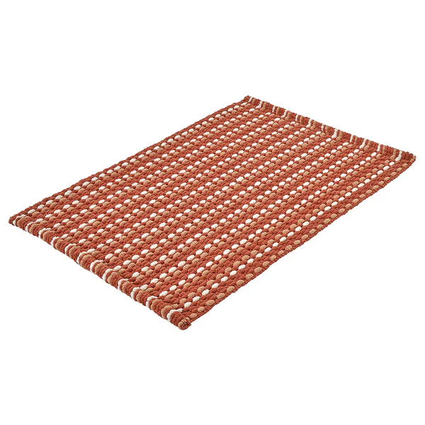 Badteppich Loop - Baumwolle / Polyester - Terracotta - 70 x 120 cm