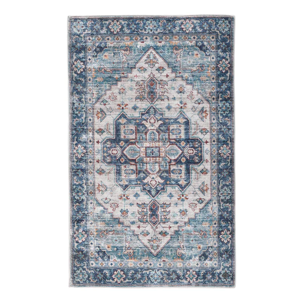 Badteppich Oriental Two - Polyester - Türkis - 60 x 100 cm