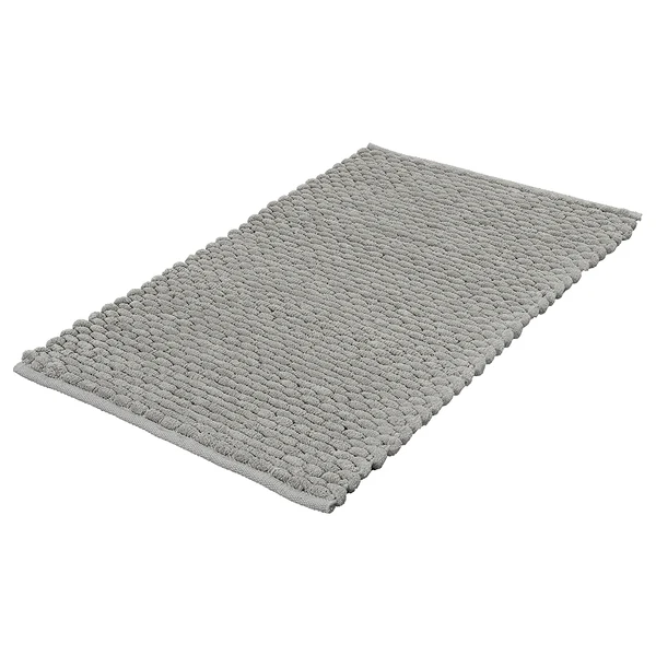 Badteppich Willow - Baumwolle / Polyester - Lichtgrau - 70 x 120 cm