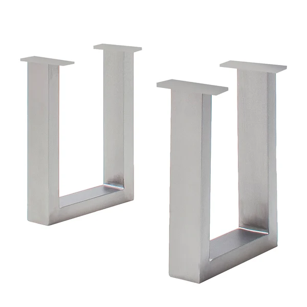 Bankgestell KAPRA - Eisen - Silber - U-Form